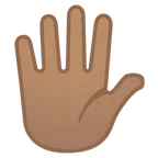 Google dla platformy hand with fingers splayed: medium skin tone