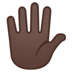 hand with fingers splayed: dark skin tone für Google Plattform