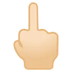 middle finger: light skin tone per la piattaforma Google
