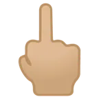 Google 플랫폼을 위한 middle finger: medium-light skin tone