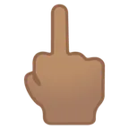 middle finger: medium skin tone pentru platforma Google