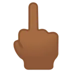 Google 플랫폼을 위한 middle finger: medium-dark skin tone