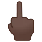 middle finger: dark skin tone pentru platforma Google