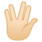 Google 플랫폼을 위한 vulcan salute: light skin tone