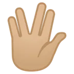 vulcan salute: medium-light skin tone لمنصة Google