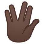 vulcan salute: dark skin tone alustalla Google
