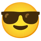 smiling face with sunglasses for Google platform