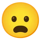 Googleプラットフォームのfrowning face with open mouth