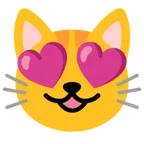 smiling cat with heart-eyes untuk platform Google