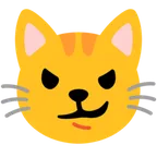 Google प्लेटफ़ॉर्म के लिए cat with wry smile