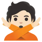 person gesturing NO: light skin tone für Google Plattform