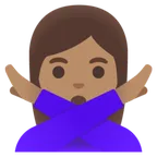 Google platformu için woman gesturing NO: medium skin tone