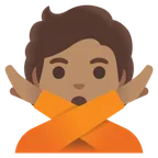 Google 플랫폼을 위한 person gesturing NO: medium skin tone