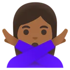 woman gesturing NO: medium-dark skin tone for Google-plattformen