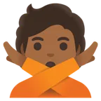 person gesturing NO: medium-dark skin tone für Google Plattform