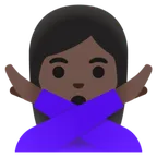 Googleプラットフォームのwoman gesturing NO: dark skin tone
