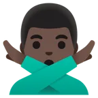 man gesturing NO: dark skin tone untuk platform Google