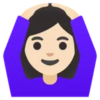 woman gesturing OK: light skin tone per la piattaforma Google