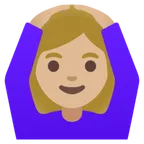 woman gesturing OK: medium-light skin tone per la piattaforma Google