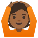 Google dla platformy person gesturing OK: medium-dark skin tone