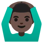 man gesturing OK: dark skin tone til Google platform