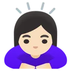 Google platformu için woman bowing: light skin tone