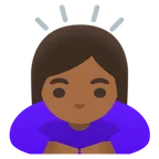 woman bowing: medium-dark skin tone per la piattaforma Google
