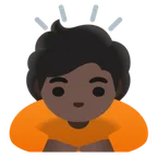 Google dla platformy person bowing: dark skin tone