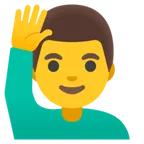 man raising hand for Google platform