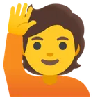 person raising hand para la plataforma Google