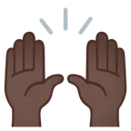 raising hands: dark skin tone per la piattaforma Google