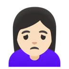 Google 플랫폼을 위한 woman frowning: light skin tone