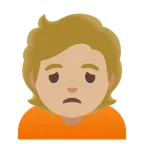 person frowning: medium-light skin tone untuk platform Google