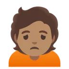 Google dla platformy person frowning: medium skin tone