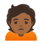Google dla platformy person frowning: medium-dark skin tone