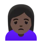 Google প্ল্যাটফর্মে জন্য woman frowning: dark skin tone