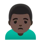 Google 플랫폼을 위한 man frowning: dark skin tone