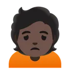 person frowning: dark skin tone untuk platform Google