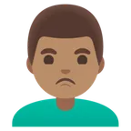 Google dla platformy man pouting: medium skin tone