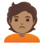 Google dla platformy person pouting: medium skin tone