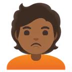 Google 플랫폼을 위한 person pouting: medium-dark skin tone