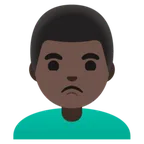 man pouting: dark skin tone til Google platform