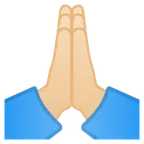 folded hands: light skin tone für Google Plattform