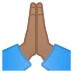 folded hands: medium skin tone pentru platforma Google