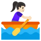 woman rowing boat: light skin tone for Google platform