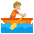 person rowing boat: medium-light skin tone untuk platform Google