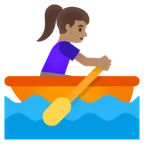 woman rowing boat: medium skin tone voor Google platform