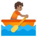 person rowing boat: medium skin tone สำหรับแพลตฟอร์ม Google