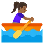 woman rowing boat: medium-dark skin tone untuk platform Google