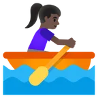 Google 플랫폼을 위한 woman rowing boat: dark skin tone